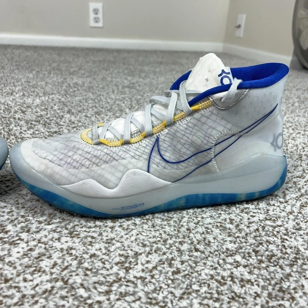 Nike Shoes Mens Size 11 White Zoom KD 12 Warriors Basketball Mid Top Sneakers